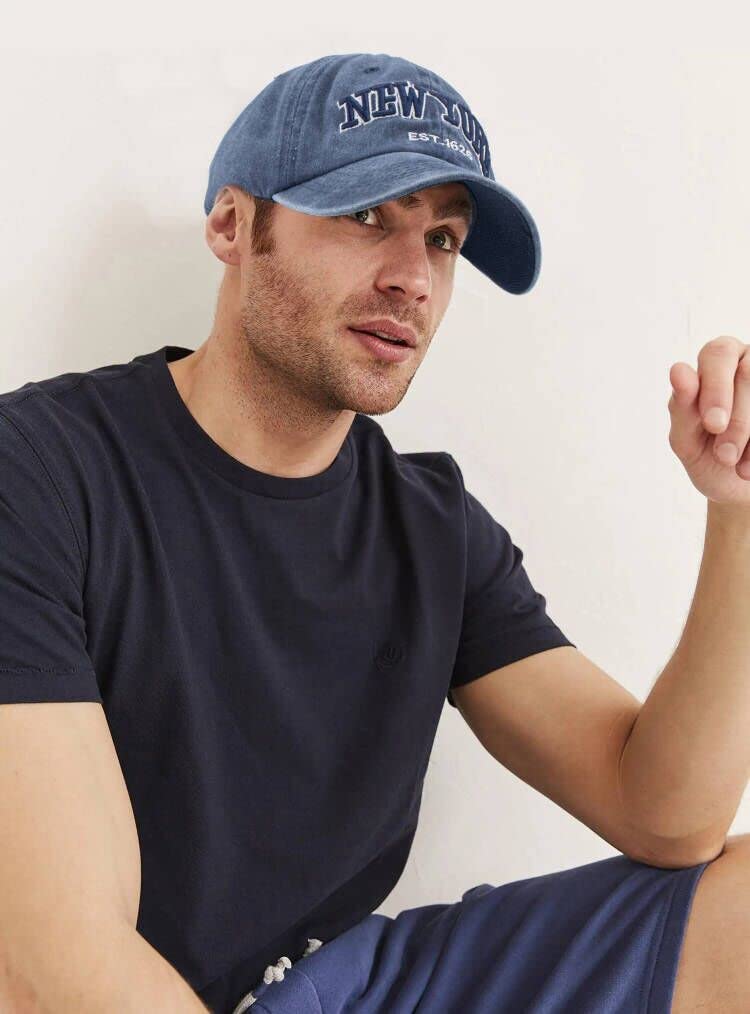 Eohak Baseball Hat New-York Distressed-Adjustable-Strapback - Washed Twill Dad Hat Unisex Navy Blue - Image 3